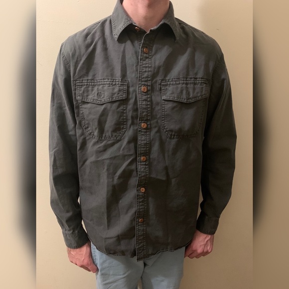 Dark Grey Button Up Shirt Old Navy - Picture 1 of 4